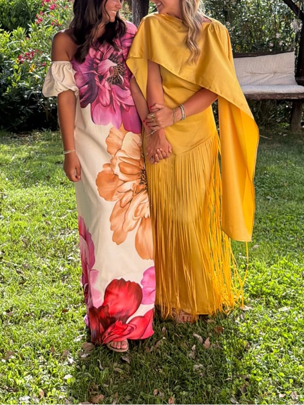 Miss RosierYellow Fringe Cape Gown - Picture 7 of 7